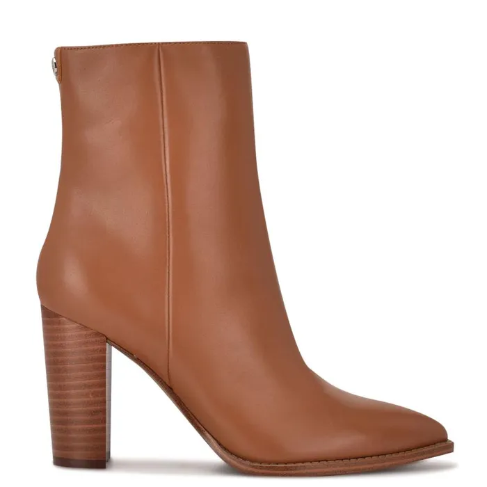 Tryme 92159 Heeled Booties New Luggage Leather Women Nine West Boots and Booties