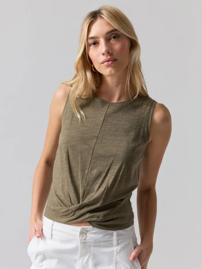 Twisted Tank Burnt Olive Women Sanctuary Clothing Tees and Tops