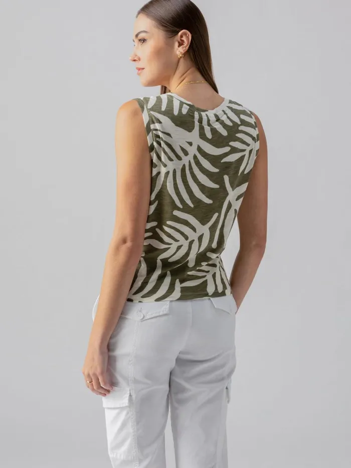 Twisted Tank Olive Night Palm Women Sanctuary Clothing Tees and Tops