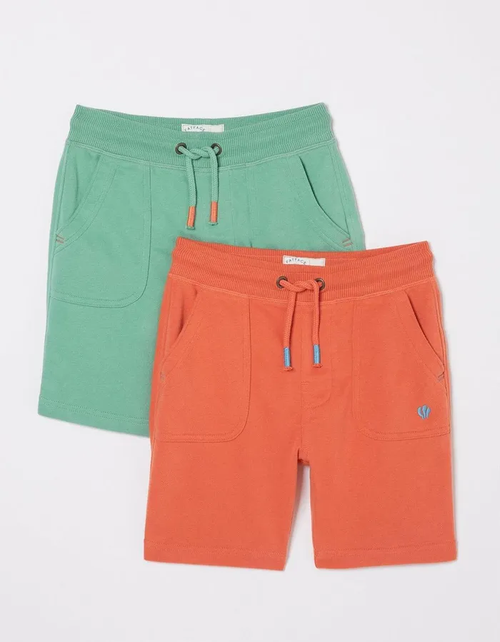 Two Pack Sweat Shorts Mint Green Boys FatFace Shorts