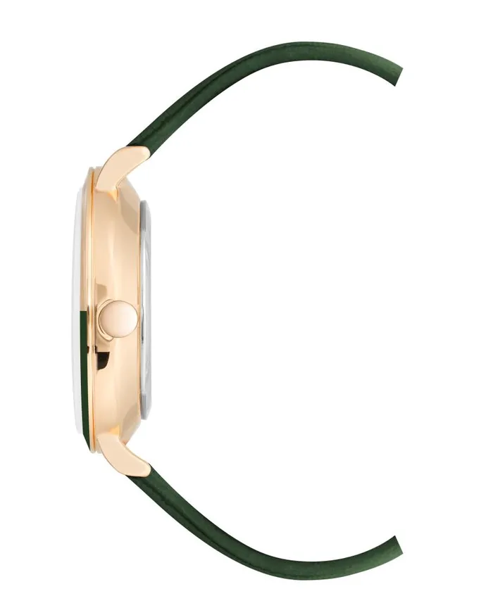 TwoTone Bezel Strap Watch Green WomenMen Nine West Watches