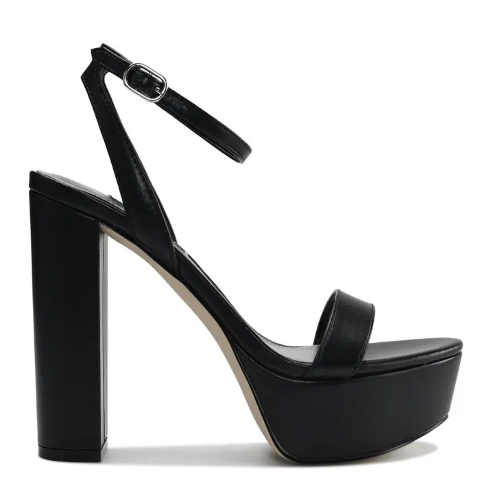 Uknow Platform Dress Sandals Black Women Nine West Heels