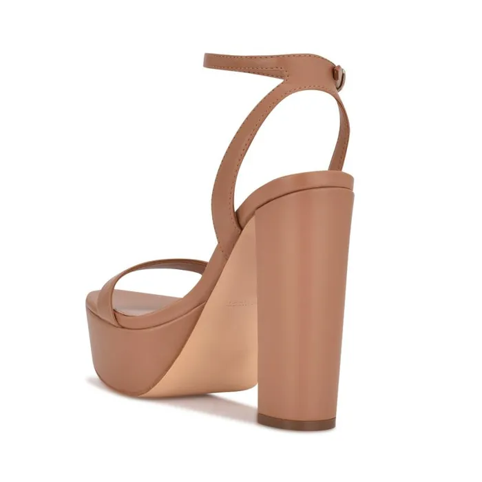 Uknow Platform Dress Sandals Light Tan Women Nine West Sandals