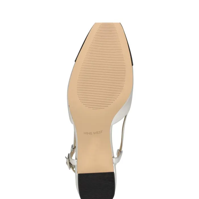 Unda Slingback Heels Silver Women Nine West Heels