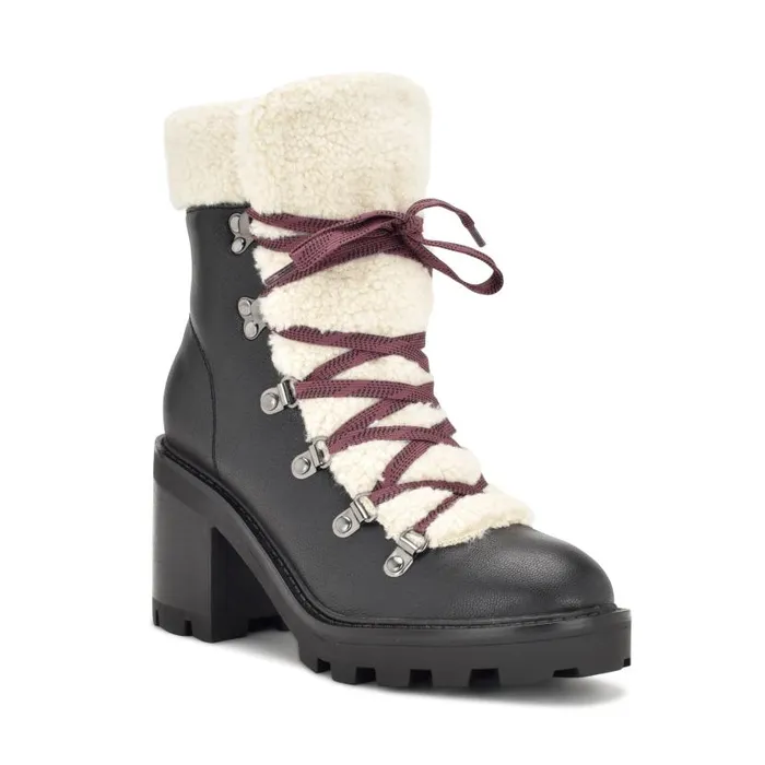 Unise Lug Sole Booties Black Women Nine West Boots and Booties