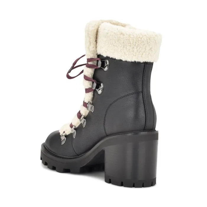 Unise Lug Sole Booties Black Women Nine West Boots and Booties