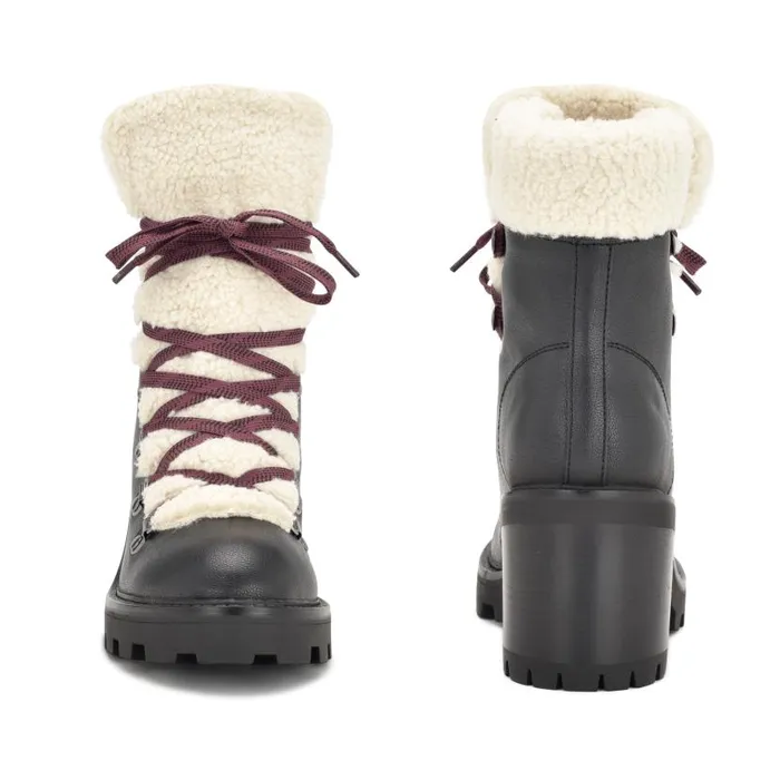 Unise Lug Sole Booties Black Women Nine West Boots and Booties