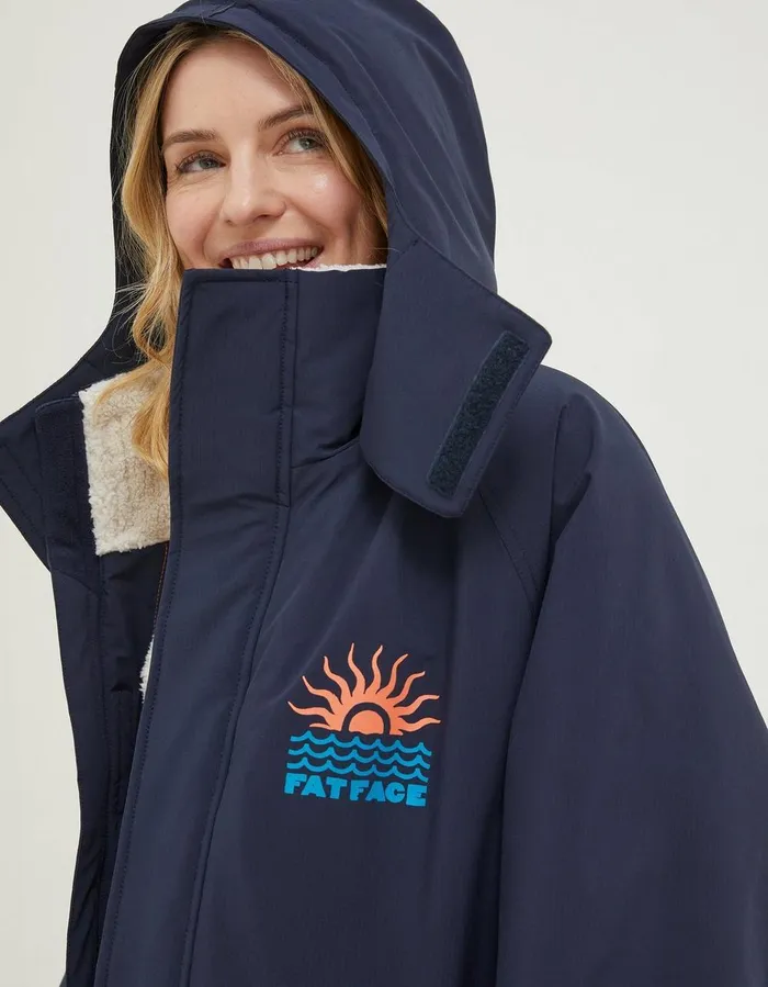 Unisex Changing Robe Navy Women FatFace Beachwear and Swimwear