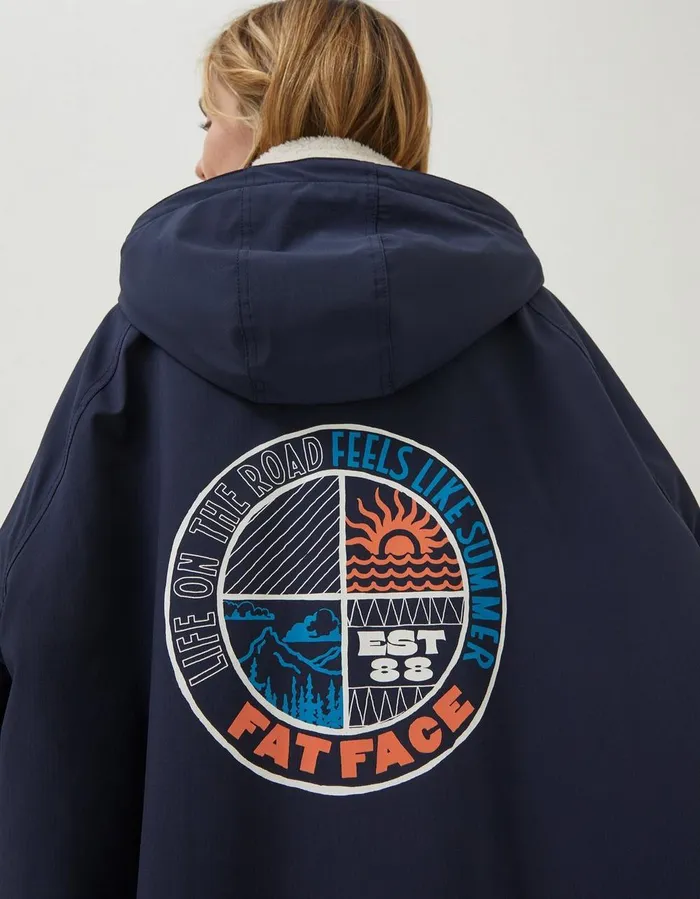 Unisex Changing Robe Navy Women FatFace Beachwear and Swimwear