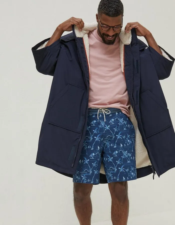 Unisex Changing Robe Navy Women FatFace Beachwear and Swimwear