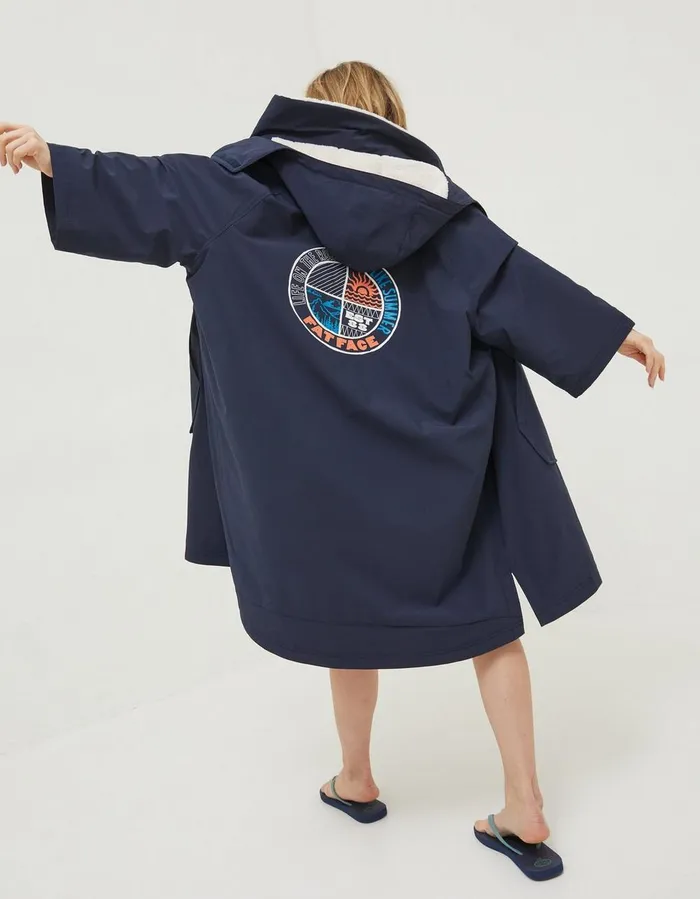 Unisex Changing Robe Navy Women FatFace Beachwear and Swimwear