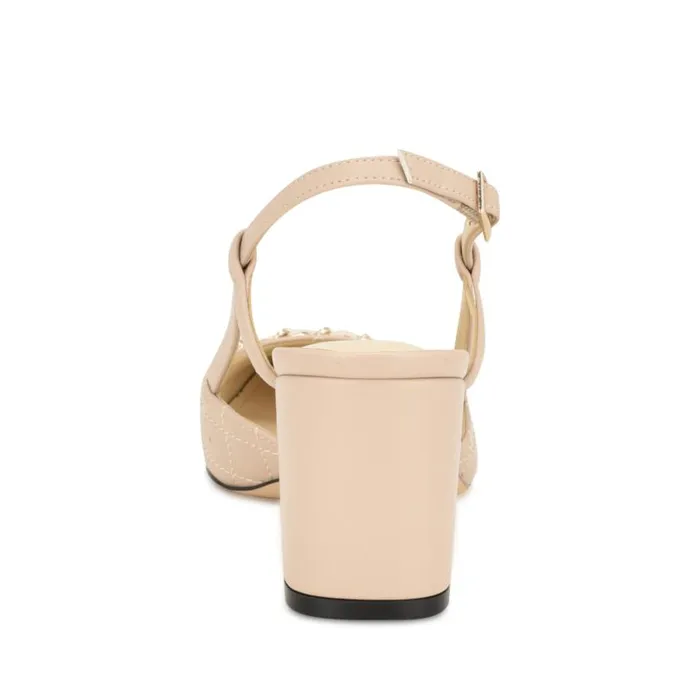 Uround Quilted Cap Top Slingbacks Light Natural Women Nine West Heels