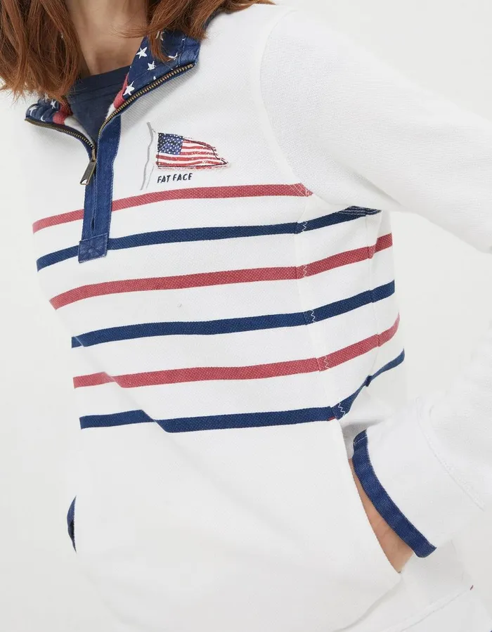 USA Airlie Sweatshirt Ecru Women FatFace Sweatshirts and Hoodies