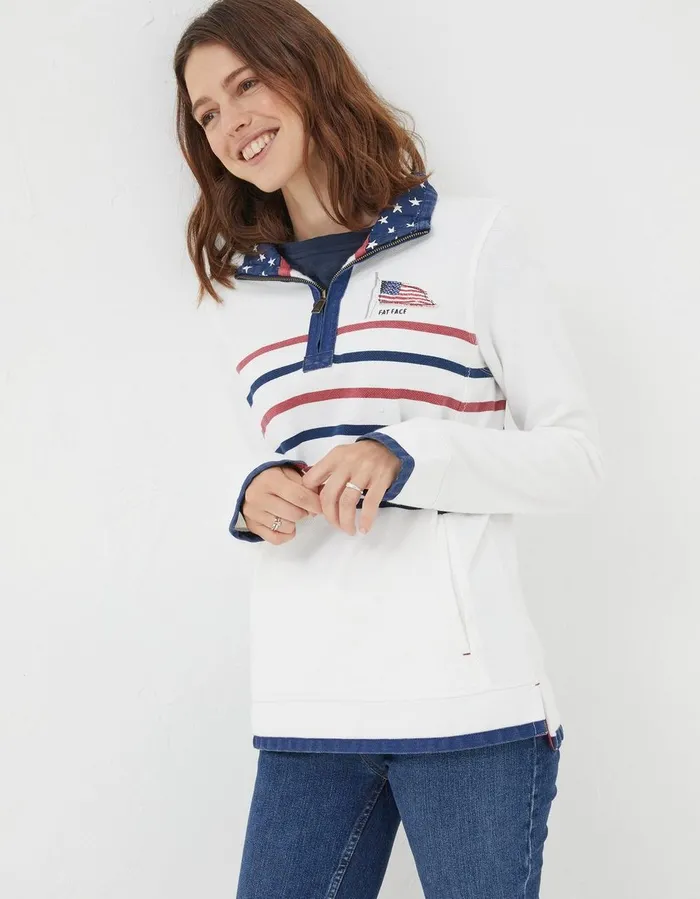 USA Airlie Sweatshirt Ecru Women FatFace Sweatshirts and Hoodies