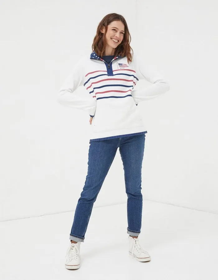 USA Airlie Sweatshirt Ecru Women FatFace Sweatshirts and Hoodies