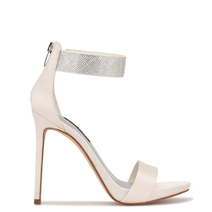 Utell Ankle Strap Heeled Sandals Ivory Women Nine West Sandals