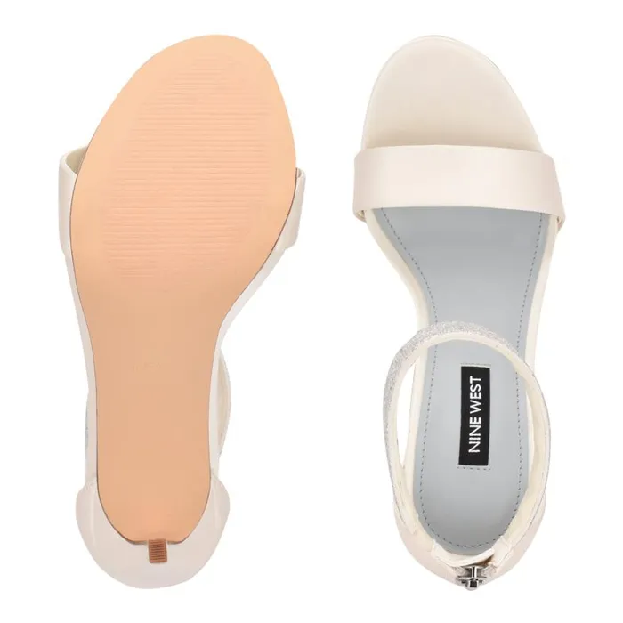 Utell Ankle Strap Heeled Sandals Ivory Women Nine West Sandals