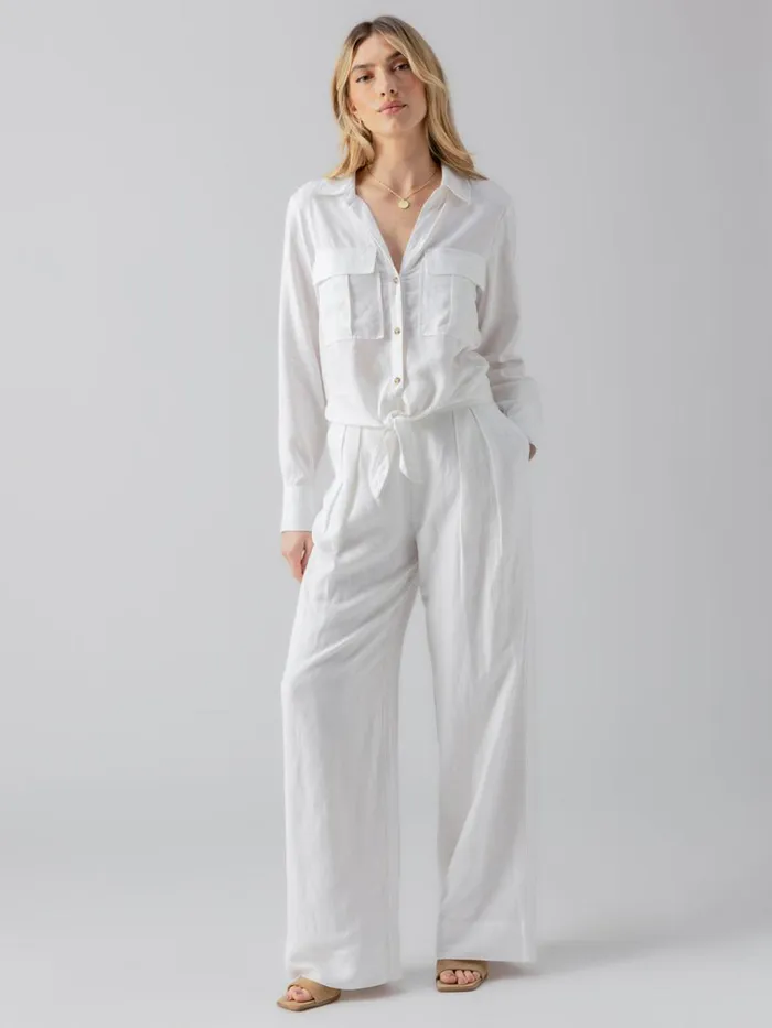 Utility Pocket Shirt White Women Sanctuary Clothing Tees and Tops