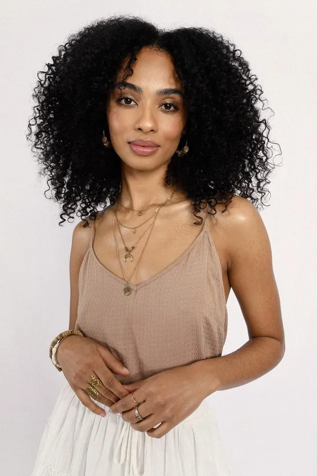 Vneck Camisole Beige Women Molly Bracken Tops