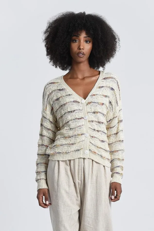 Vneck Knit Cardigan CREAM Women Molly Bracken Cardigans