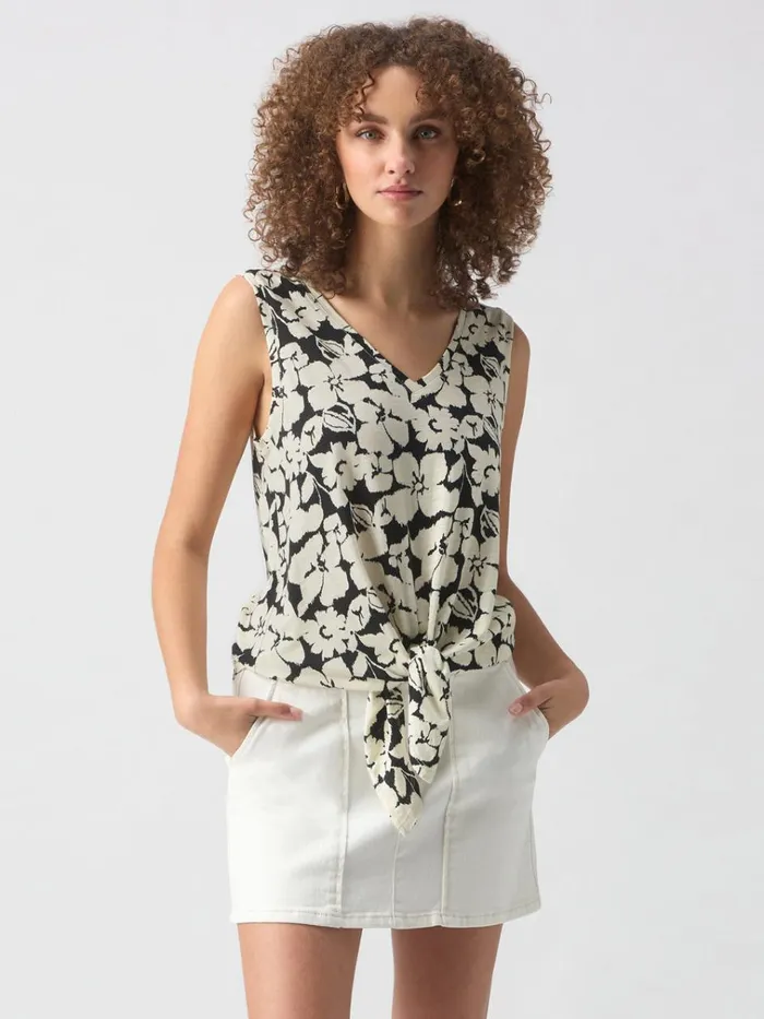 VNeck Tie Tank Echo Blooms Women Sanctuary Clothing Tees and Tops