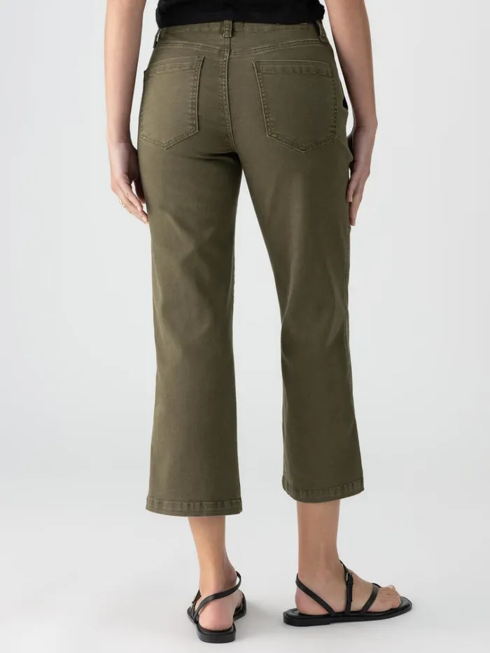 Vacation Crop High Rise Pant Burnt Olive Women Sanctuary Clothing Pants