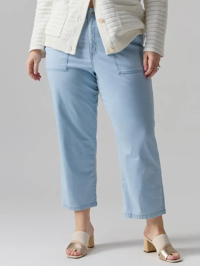 Vacation Crop High Rise Pant Ultra Pale Inclusive Collection Women Sanctuary Clothing Pants
