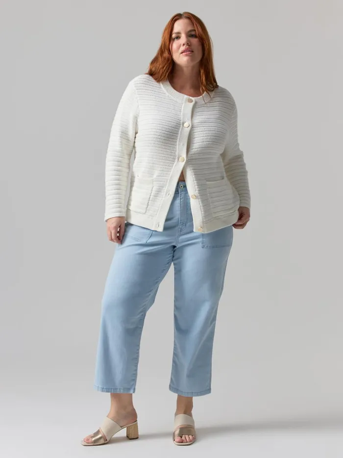 Vacation Crop High Rise Pant Ultra Pale Inclusive Collection Women Sanctuary Clothing Pants