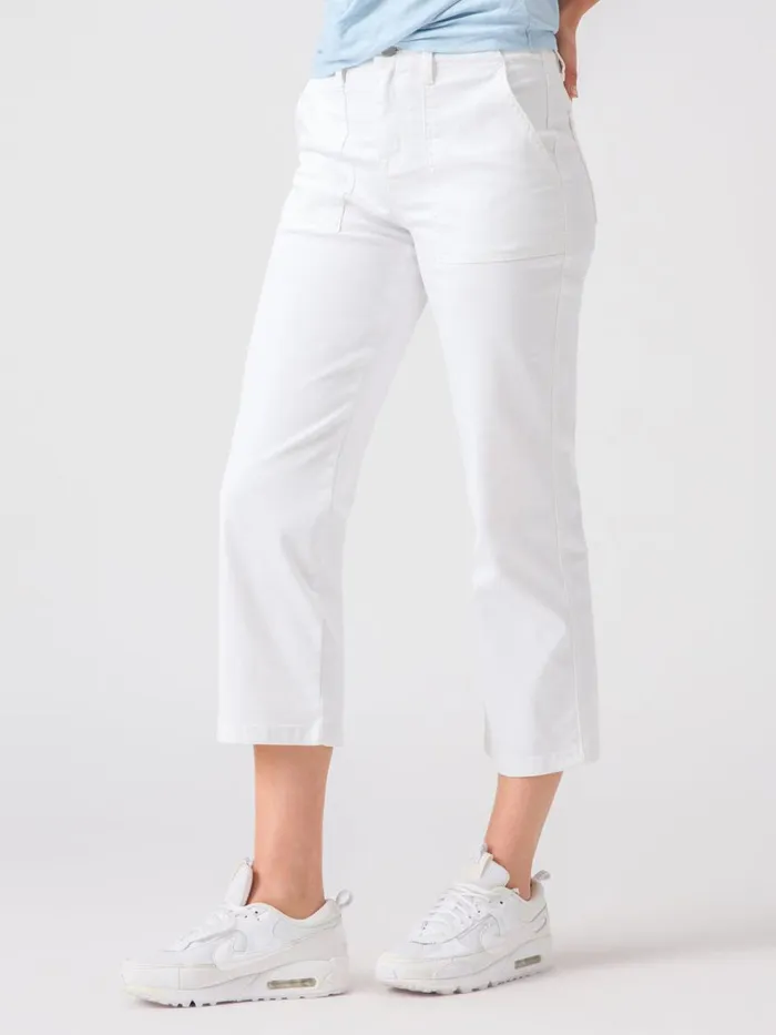 Vacation Crop High Rise Pant White Women Sanctuary Clothing Pants