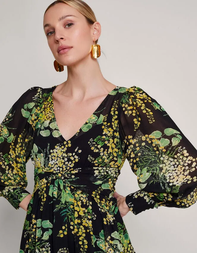Valeria Print Dress Black Women Monsoon Occasionwear