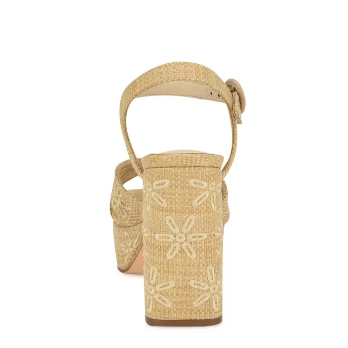 Vallena Ankle Strap Platform Sandals Light Natural Women Nine West Sandals