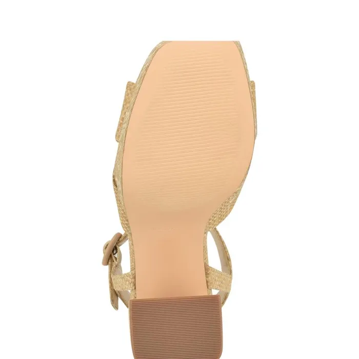 Vallena Ankle Strap Platform Sandals Light Natural Women Nine West Sandals