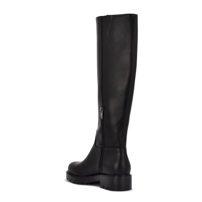 Verve Over The Knee Lug Sole Boots Black Women Nine West Boots and Booties