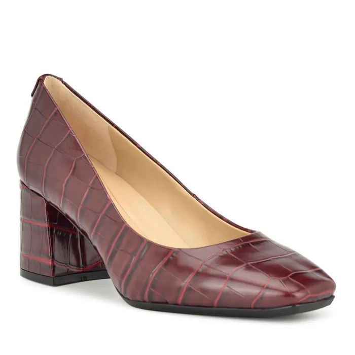 Vibe 92159 Block Heel Pumps Dark Red Women Nine West Heels