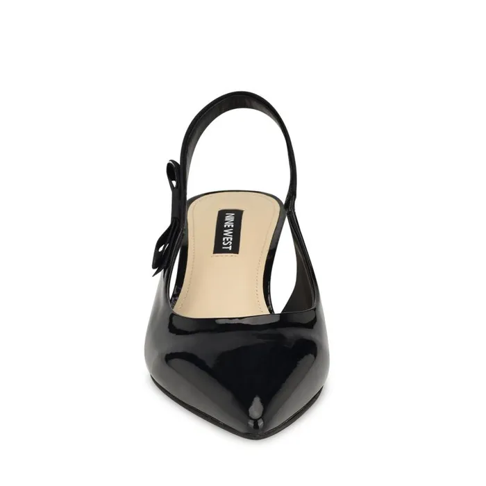 Viki Pointy Toe Slingbacks Black Patent Women Nine West Heels