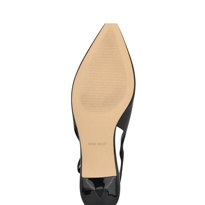 Viki Pointy Toe Slingbacks Black Patent Women Nine West Heels