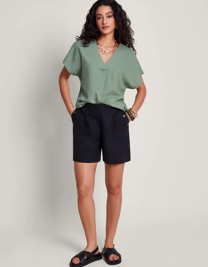 Viola VNeck Pintuck TShirt Green Women Monsoon Tops and Blouses