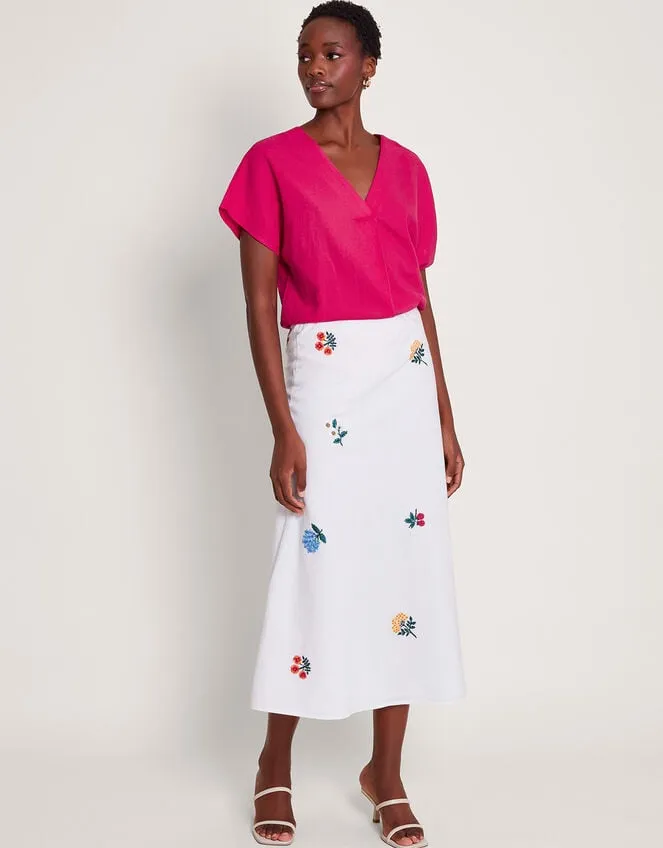 Viola VNeck Pintuck TShirt Pink Women Monsoon Tops and Blouses