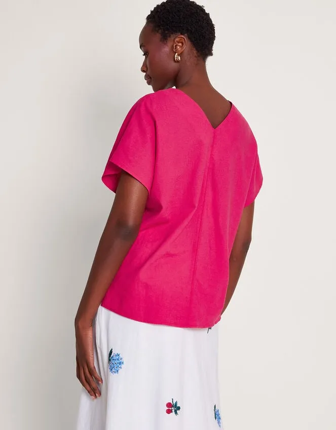 Viola VNeck Pintuck TShirt Pink Women Monsoon Tops and Blouses
