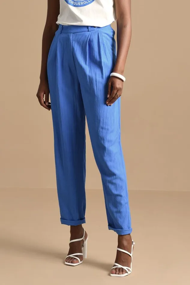 Viscose High Waist Pants BLUE Women Molly Bracken Pants