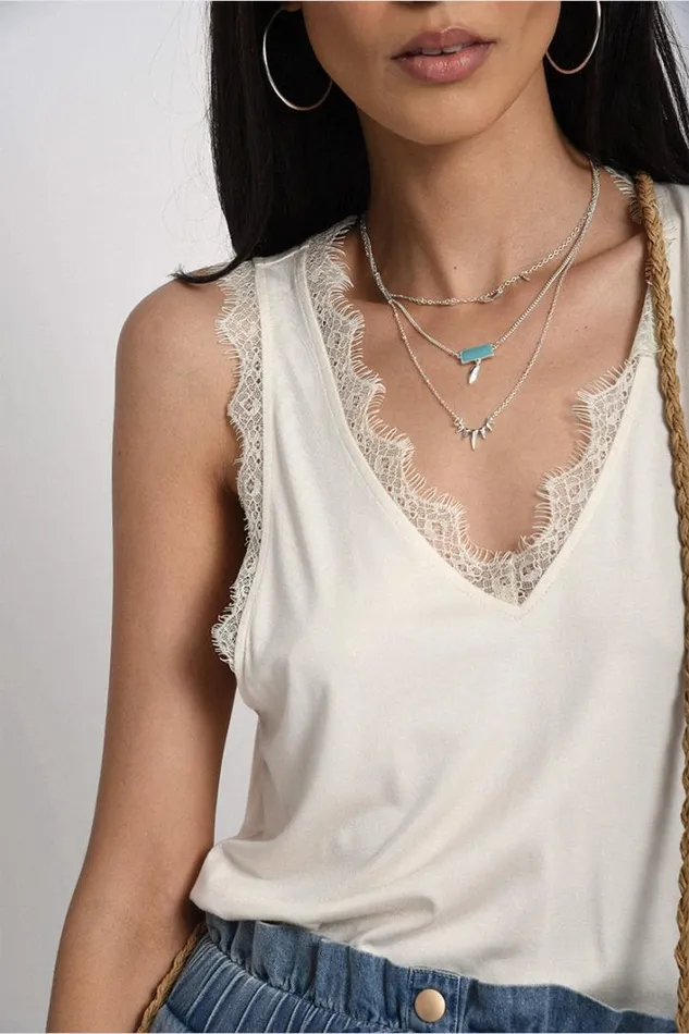Viscose Tenk Top CREAM Women Molly Bracken Tops