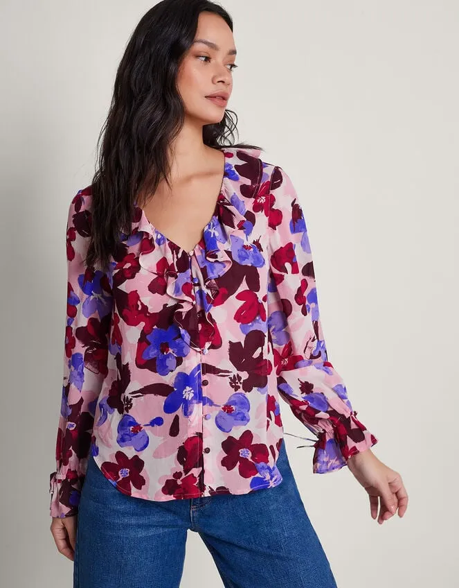 Vittoria Floral Print Blouse Pink Women Monsoon Tops and Blouses