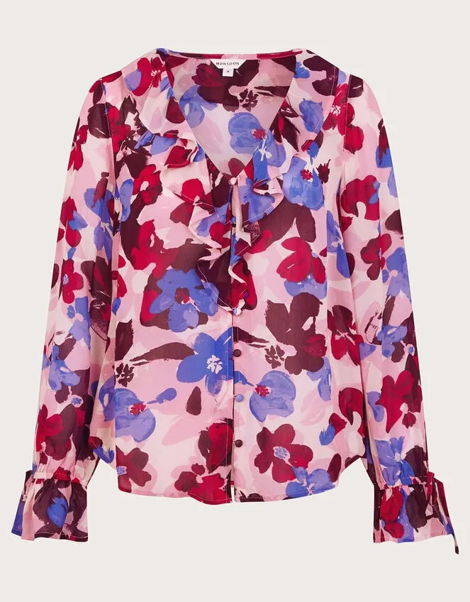 Vittoria Floral Print Blouse Pink Women Monsoon Tops and Blouses