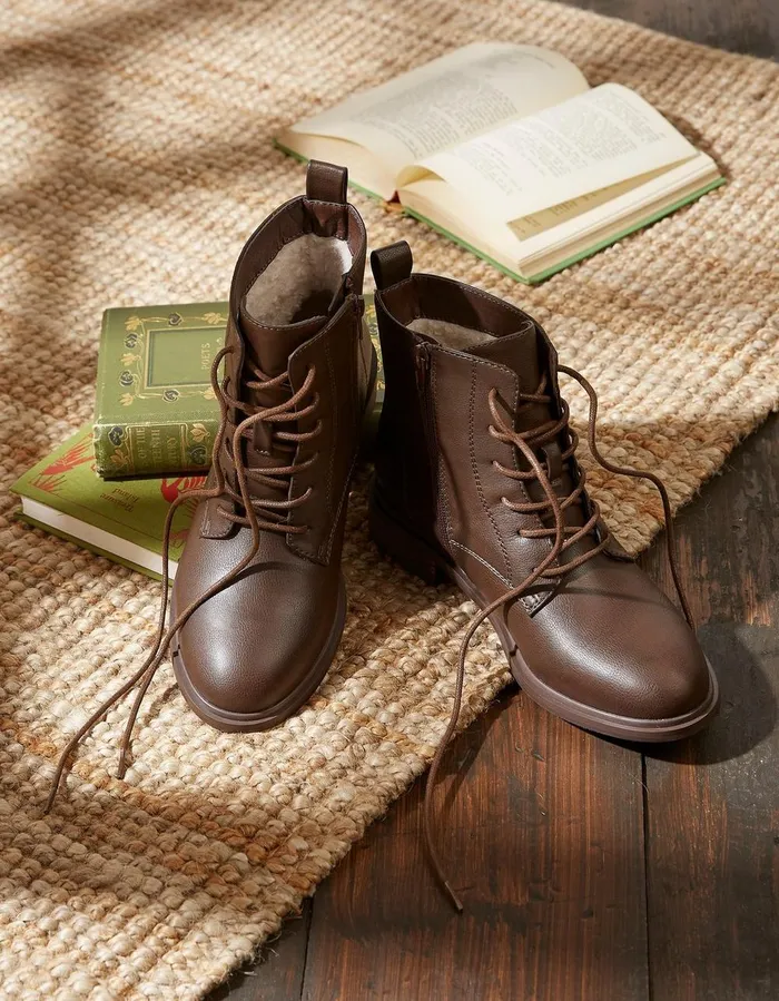 Vivi Lace Up Ankle Boots Chocolate Brown Women FatFace Boots