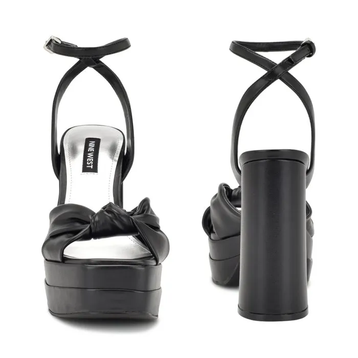 Vivid Platform Sandals Black Women Nine West Heels
