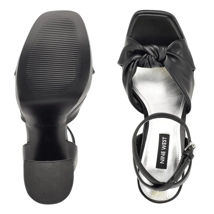 Vivid Platform Sandals Black Women Nine West Heels