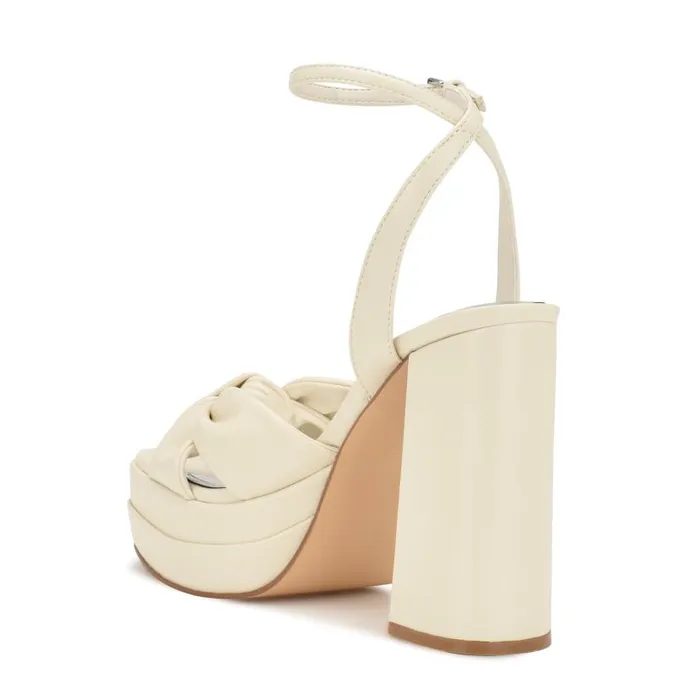Vivid Platform Sandals Chic Cream Women Nine West Heels