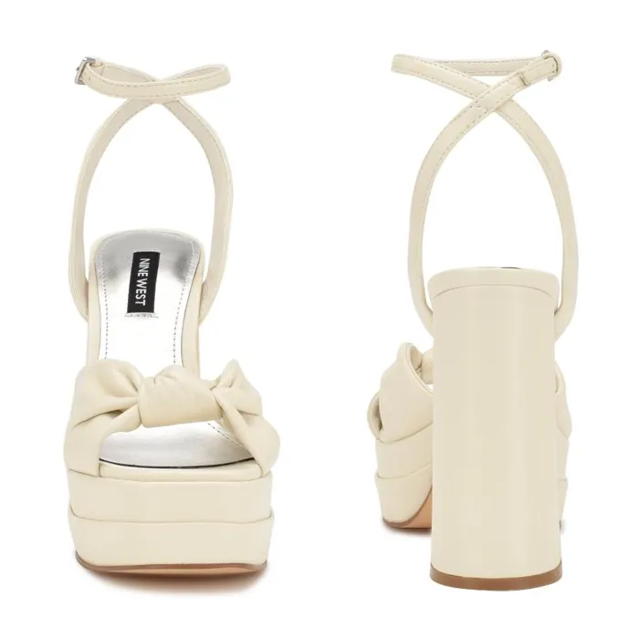 Vivid Platform Sandals Chic Cream Women Nine West Sandals