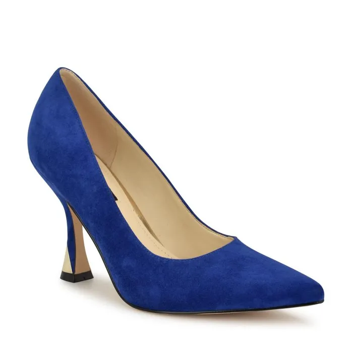 Vylot Pointy Toe Pumps Blue Suede Women Nine West Heels