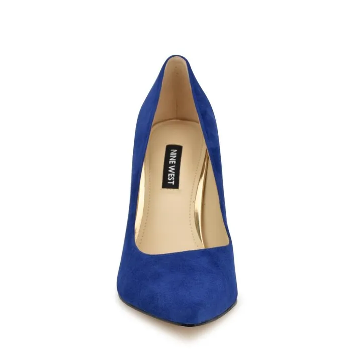 Vylot Pointy Toe Pumps Blue Suede Women Nine West Heels